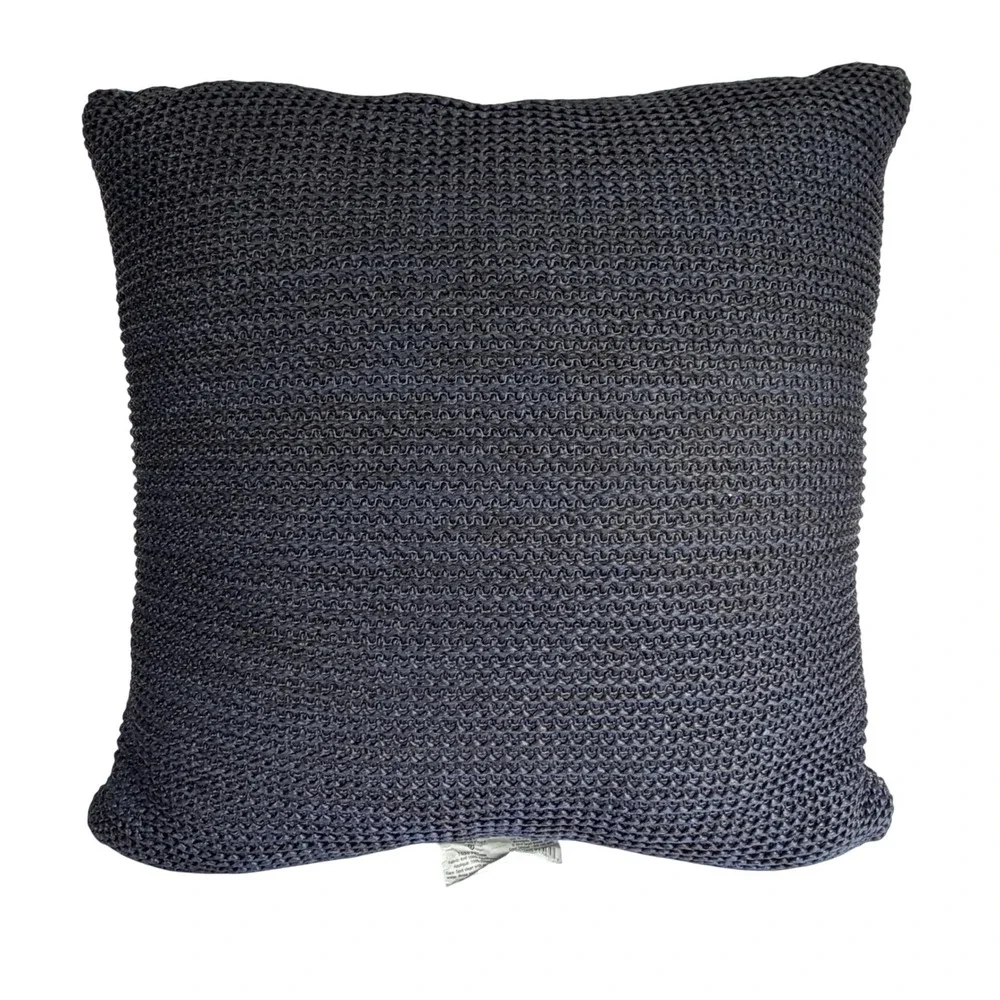 Vineyard Vines Target Navy Blue Chunky Knit Whale Logo Decorative Throw Pillow